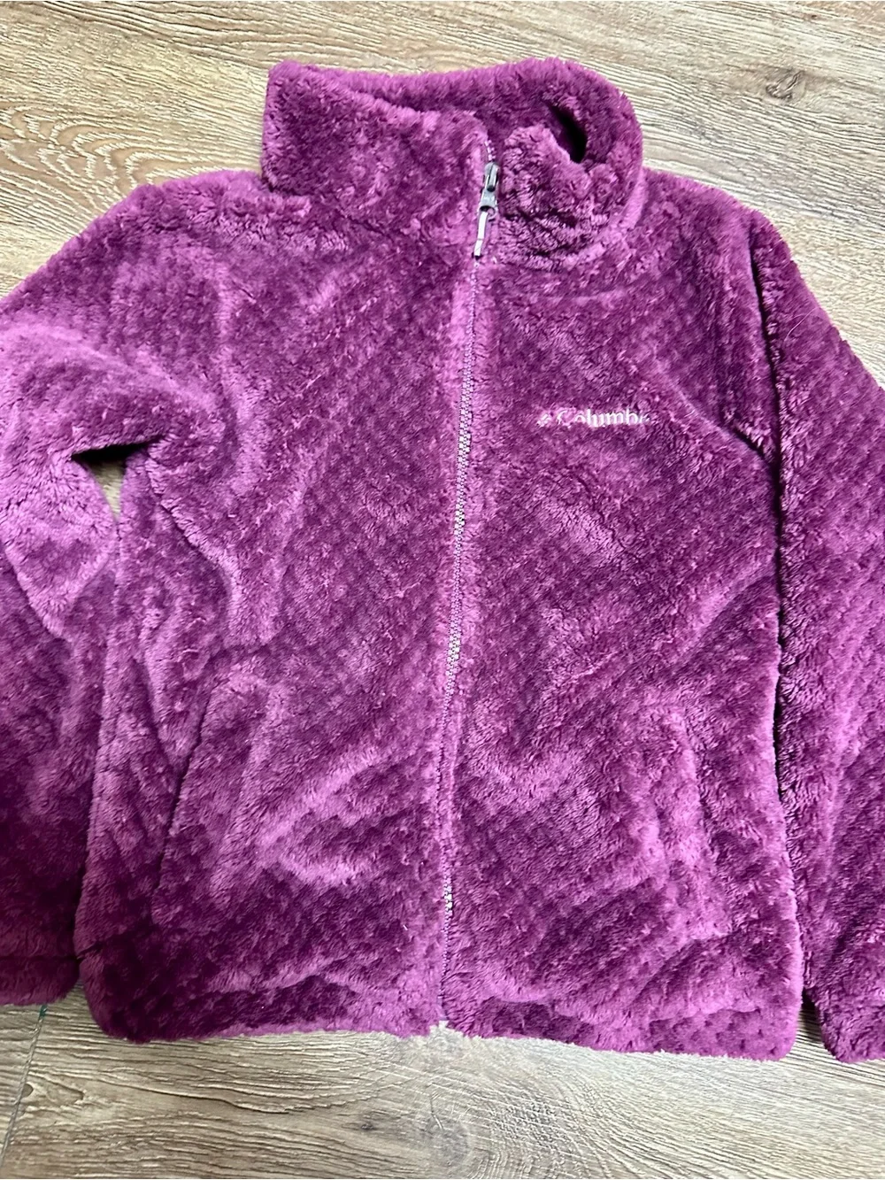 Columbia XS 6 Kids' Plush Fleece Jacket - Purple - Picture 2 of 7